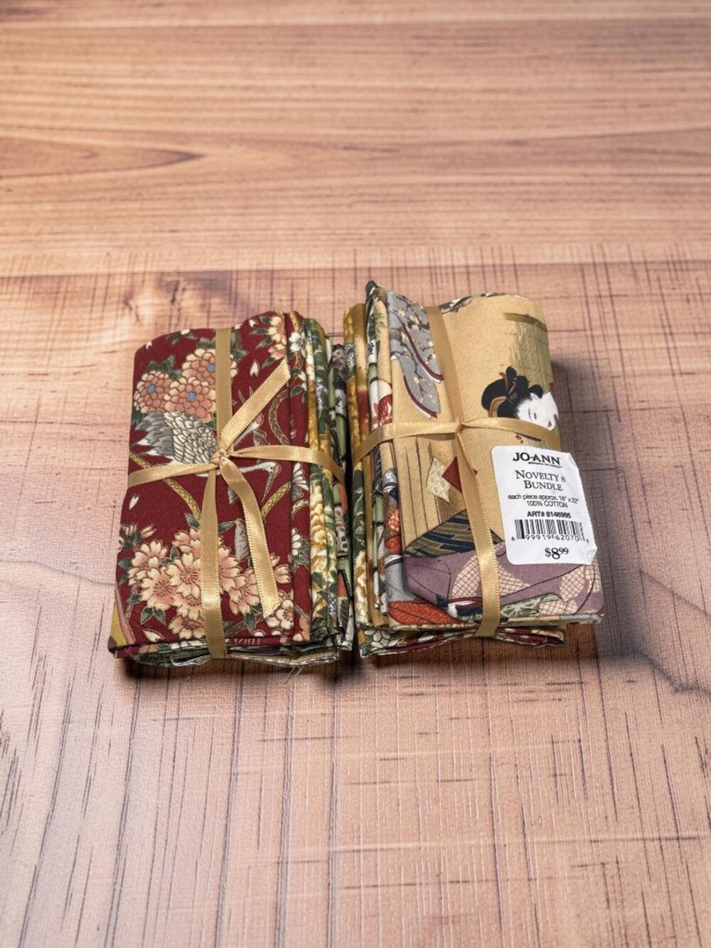 Joann Fabrics Japanese Geisha Crane Cotton Fat Quarter Novelty Bundle Lot of 2